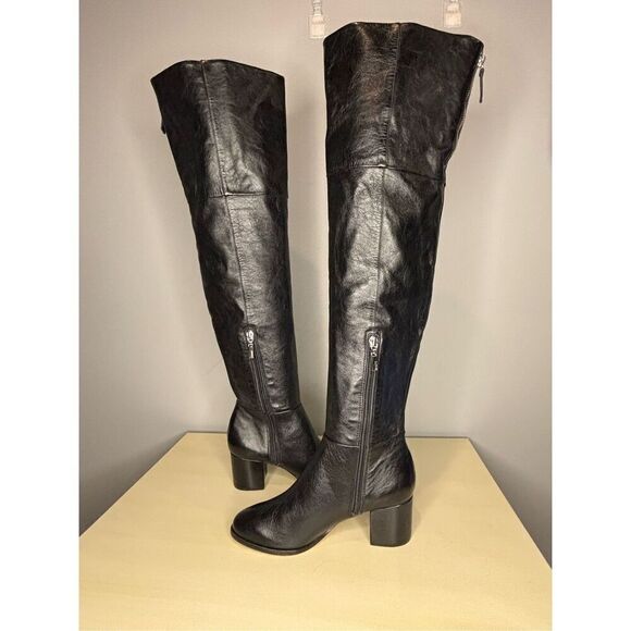 Schutz Women's S-Sivana Block Heels Over the Knee‎ Boot Black Size 5B - Picture 3 of 9